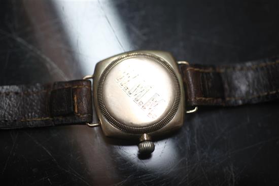 A gentlemans 1920s 9ct gold Rolex extra prima movement manual wind wrist watch,